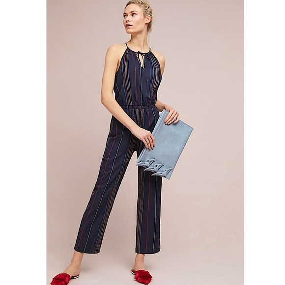 Anthropologie Dolan Striped Halter Jumpsuit, New - Picture 1 of 9